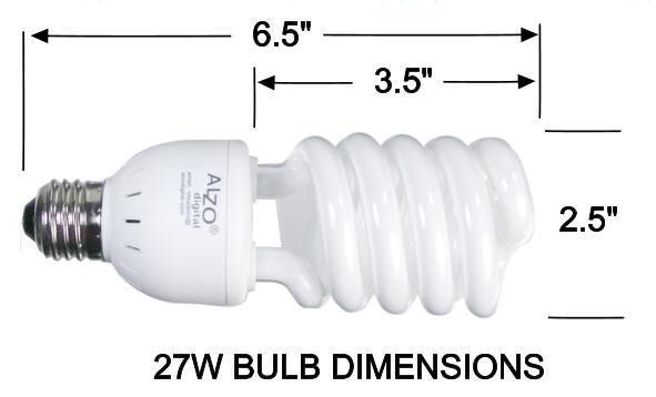 ALZO 27W Full Spectrum CFL Light Bulb 5500K, 1300 Lumens, 120V