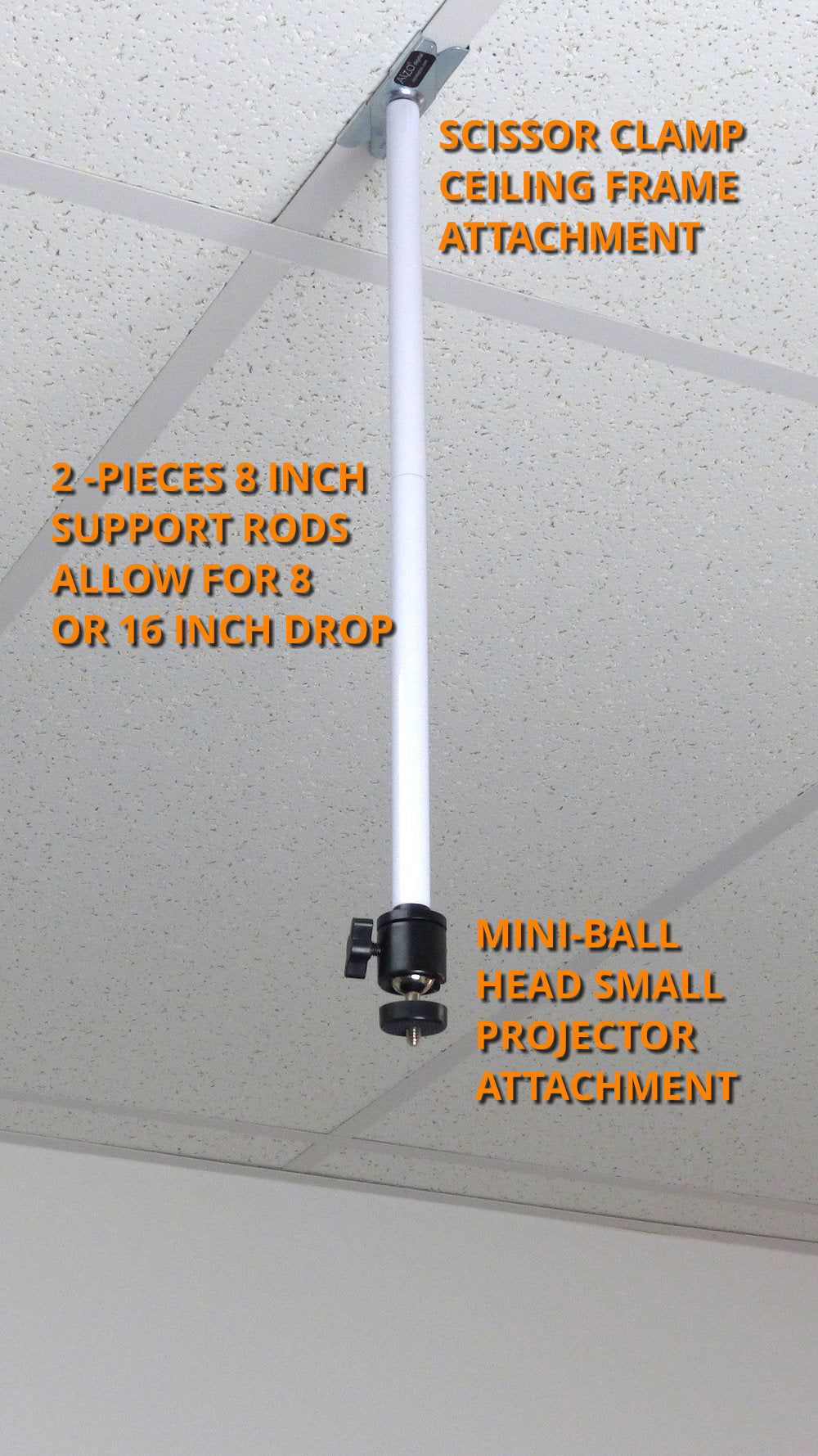 ALZO Suspended Drop Ceiling Video Pico Mini Projector Mount