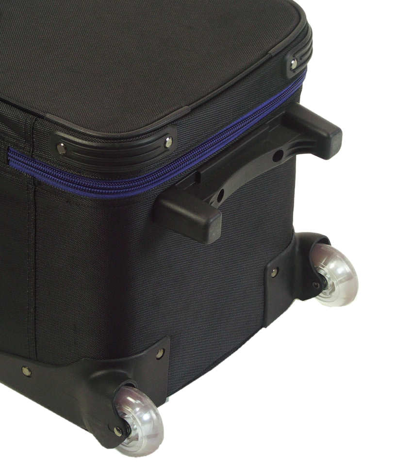 Semi-hard equipment travel case with wheels