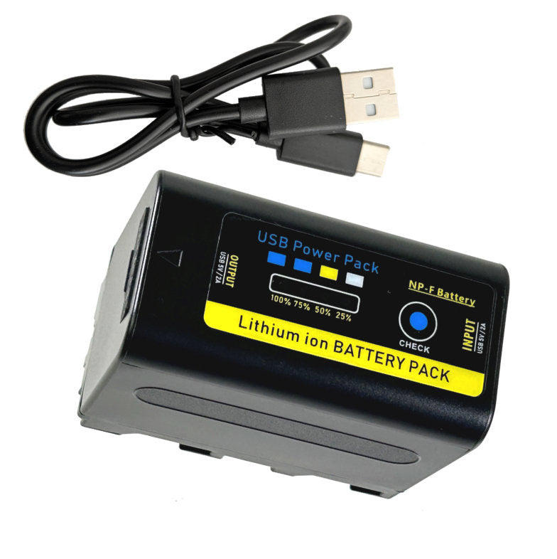 Battery Sony Style NP-F770 Replacement Battery - built-in charger and Power Bank