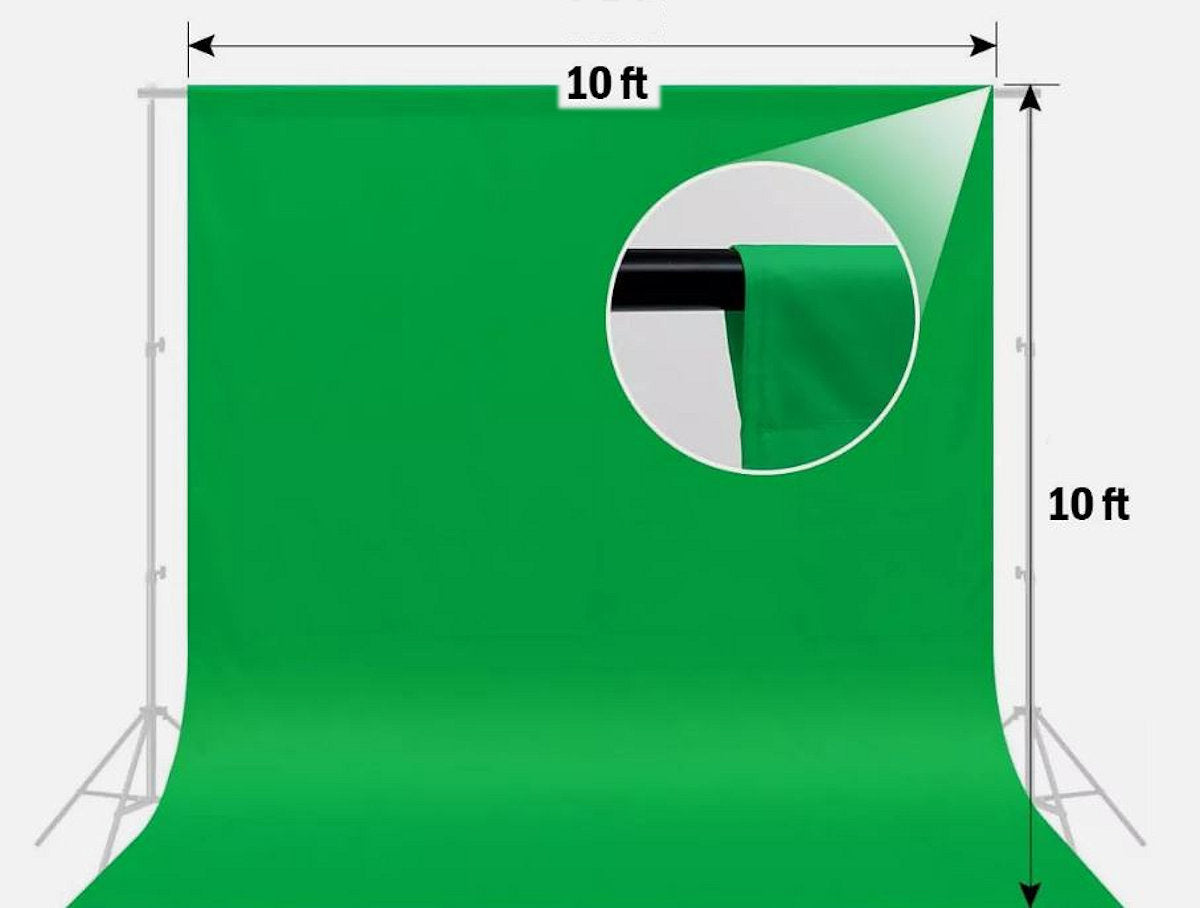 Chroma Key Green Backdrop Muslin Fabric Solid Color, 10 x 10 Feet