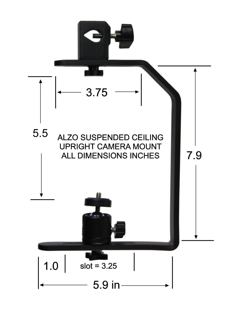 ALZO Upright Camera Ceiling Mount dimension diagram