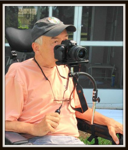 ALZO Wheelchair Camera Mount installed with shutter release