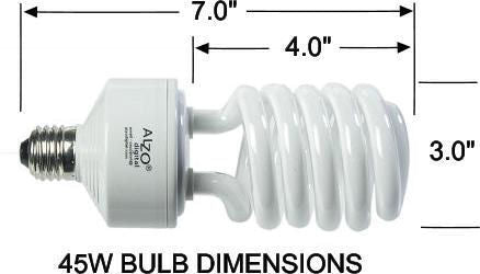 ALZO 45W Joyous Light® Full Spectrum CFL Light Bulb 5500K dimension diagram