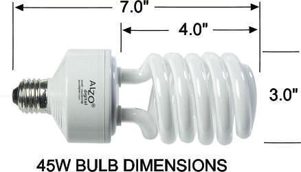ALZO 45W Joyous Light® Full Spectrum CFL Light Bulb 5500K dimension diagram
