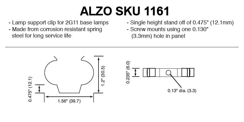Alzo Digital 2G11 CFL Light Bulb Spring Metal Clip Lamp Holder Support - Set of 100 Clips 1161-100