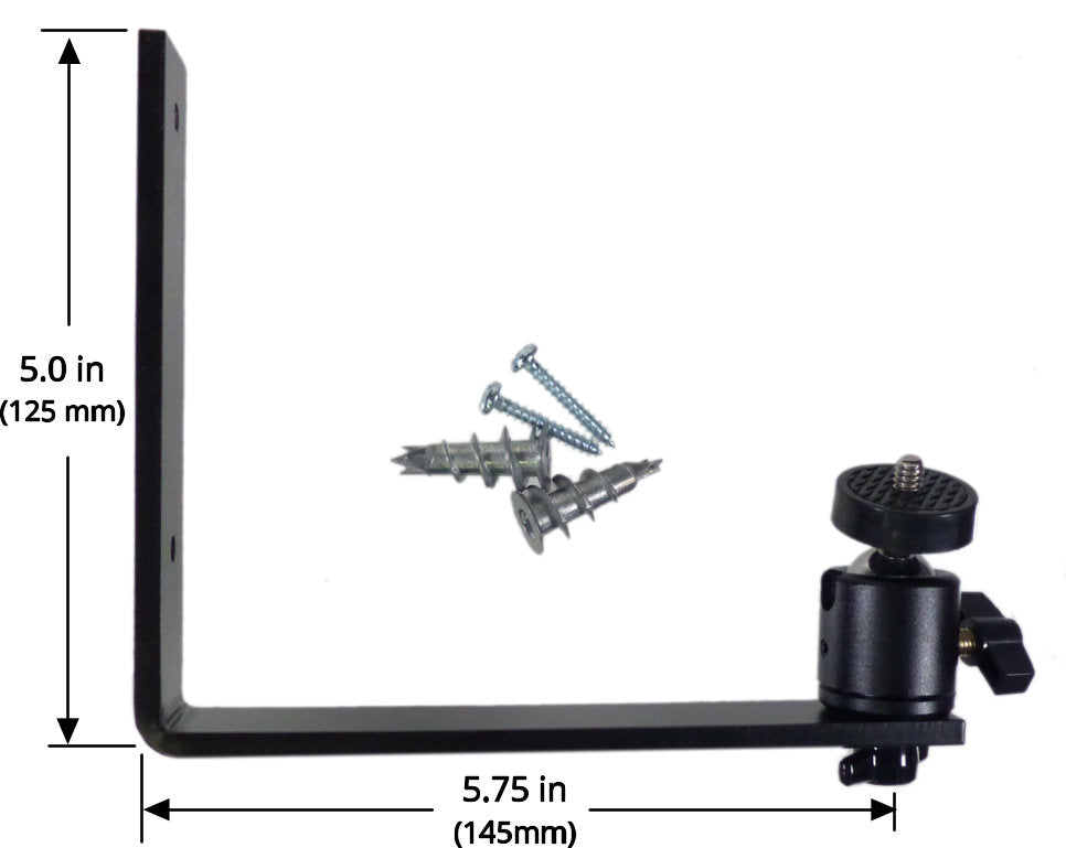 Small Camera Wall Mount with Mini-Ball Head and anchors