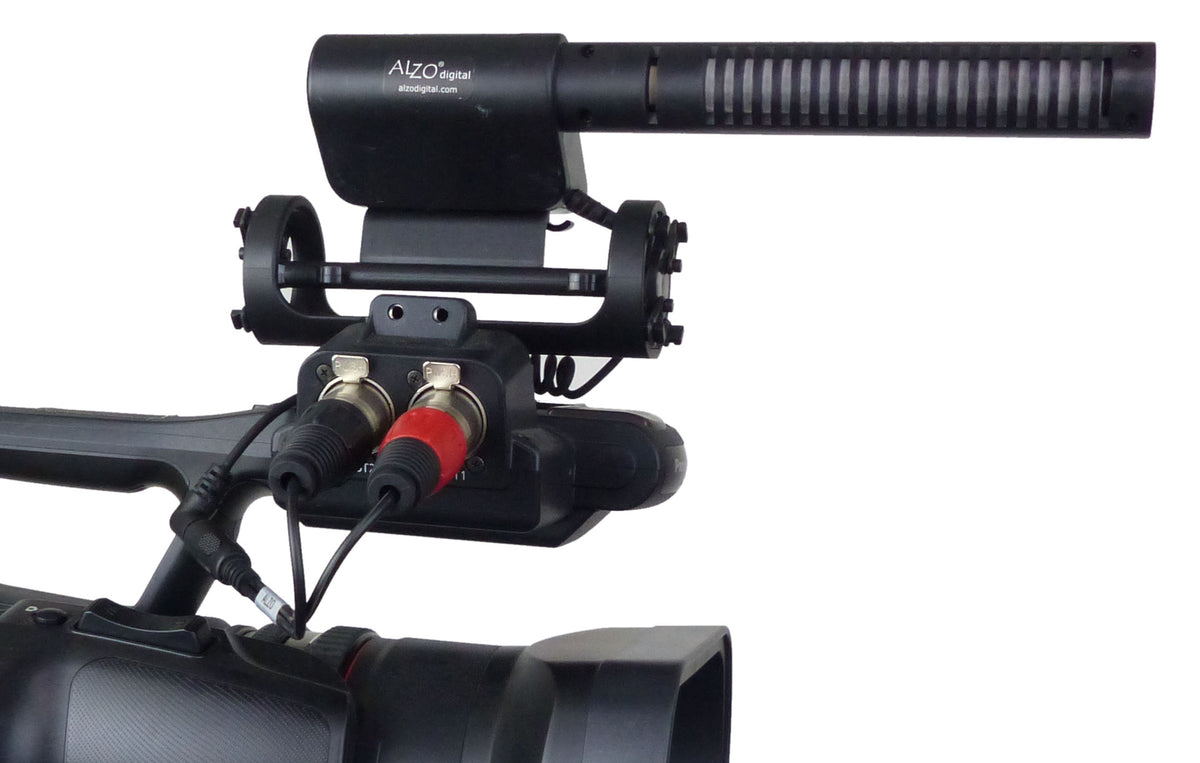ALZO Stereo Microphone Adapter Cord for Pro Camcorders - 3.5 TRS Mini Phone Female Jack to 2 XLR Stereo