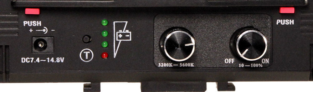 ALZO 795 Bi-Color Adjustable Extra Bright LED On Camera Video Light back panel close-up