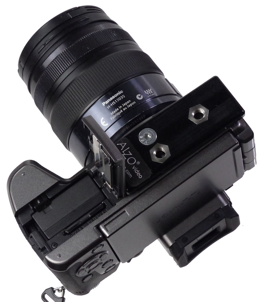 ALZO Liberator Battery Door Clearance Plate for Panasonic Lumix G7 on camera door open