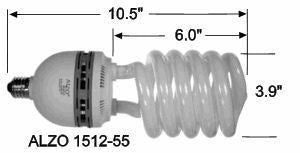 ALZO 85W CFL Photo Light Bulb 5500K dimension diagram