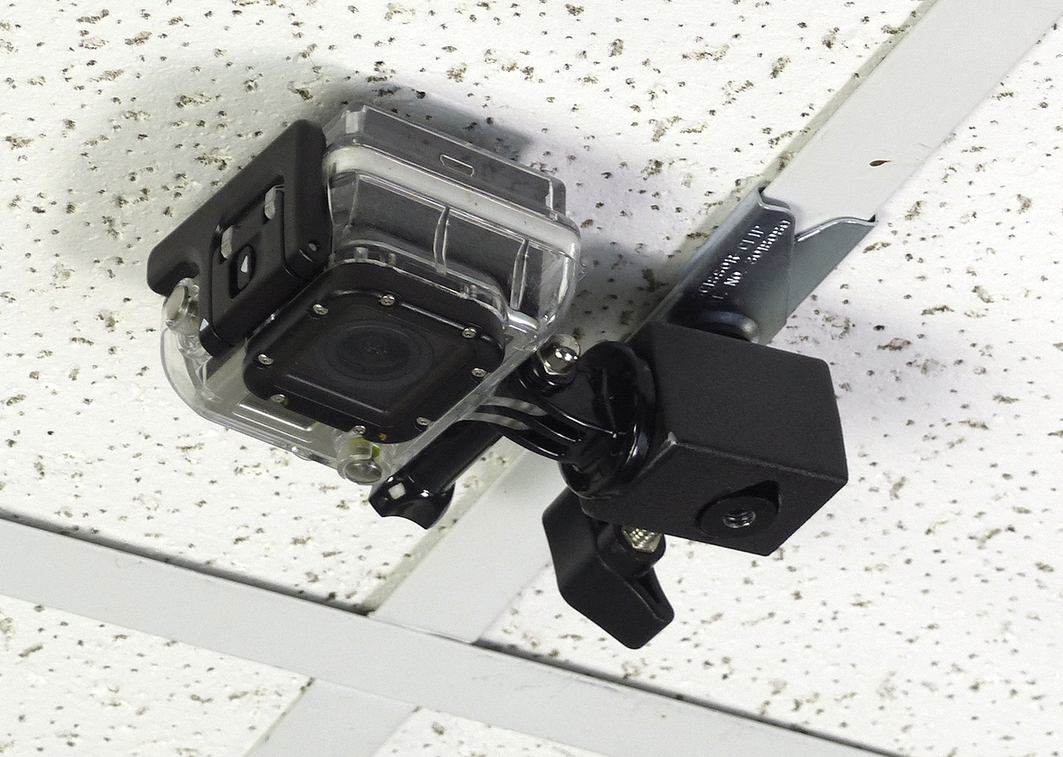 ALZO Suspended Drop Ceiling Action Camera Mount for GoPro on ceiling face down