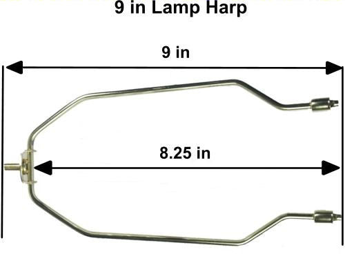 ALZO 9 Inch Lamp Harp for up to 30W Energy Saving CFL Light Bulbs, Pack of 2 dimensions