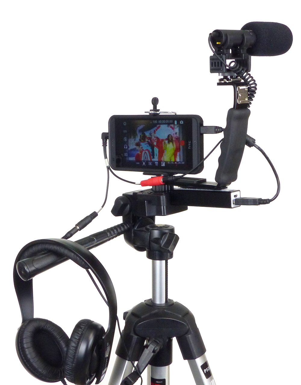 ALZO Smartphone Headphone Microphone Breakout Splitter Y-Cord TRRS Male to Twin TRS Female for Audio Monitoring on tripod