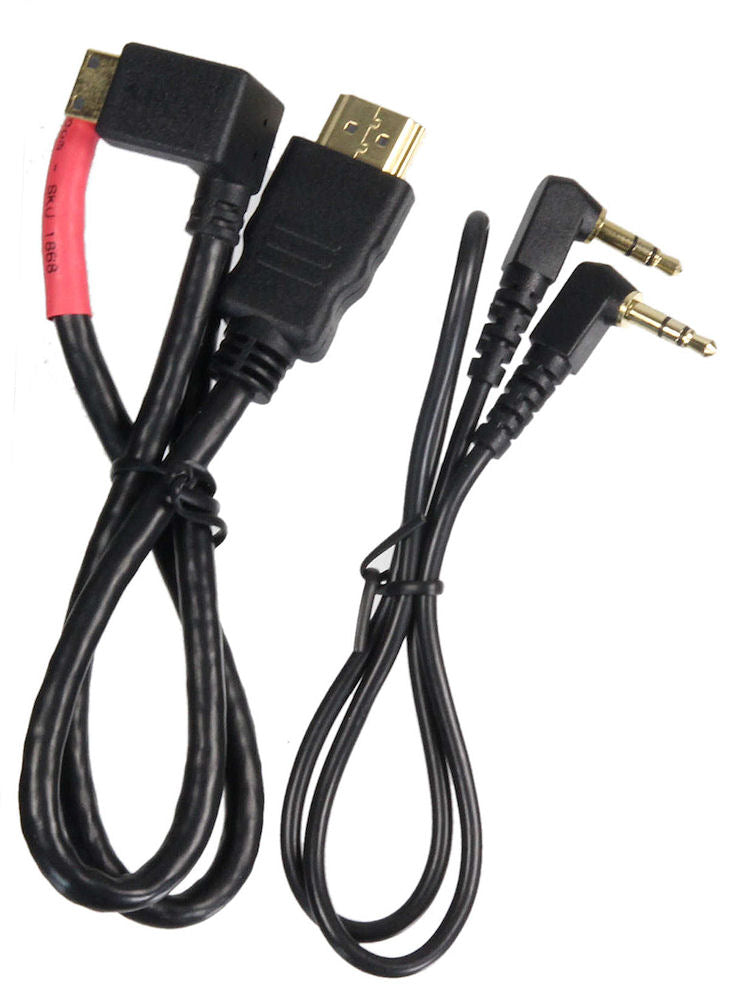 ALZO DSLR Audio y Vídeo HDMI 2 Cables Cortos Ángulo Recto Kit Rojo