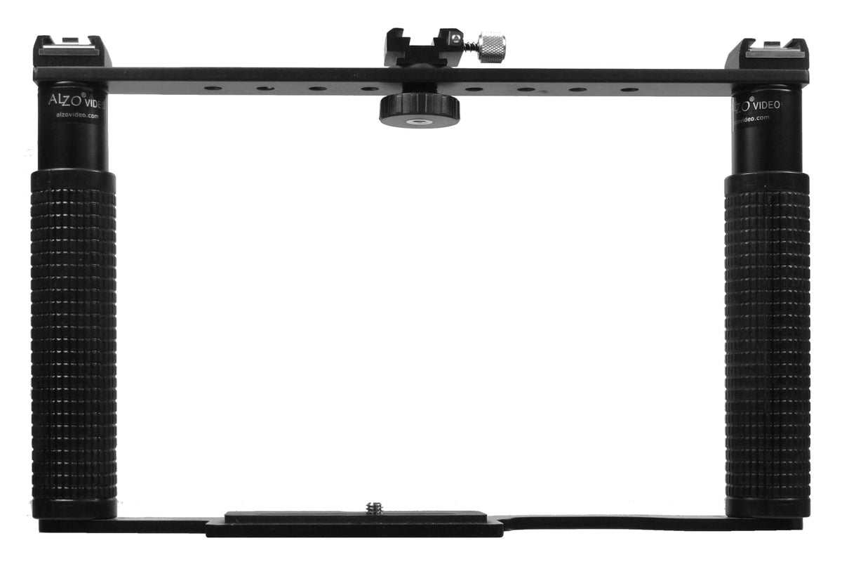 ALZO Transformer DSLR Rig, Camera Cage Bracket with Shoe Mounts and Hand Grips