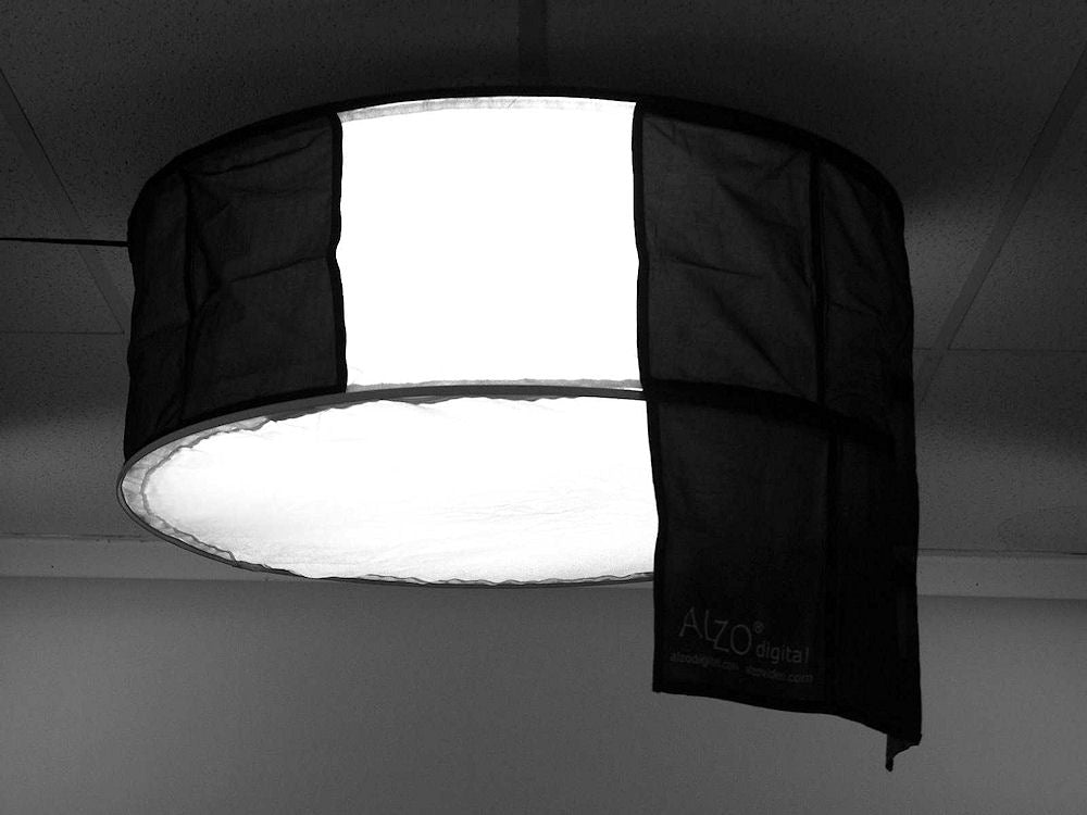 Black Fabric Flags for ALZO Drum Light on diffuser
