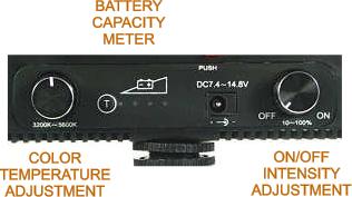 ALZO 792 Bi-Color Adjustable Very Bright LED On-Camera Video Light Power Kit controls