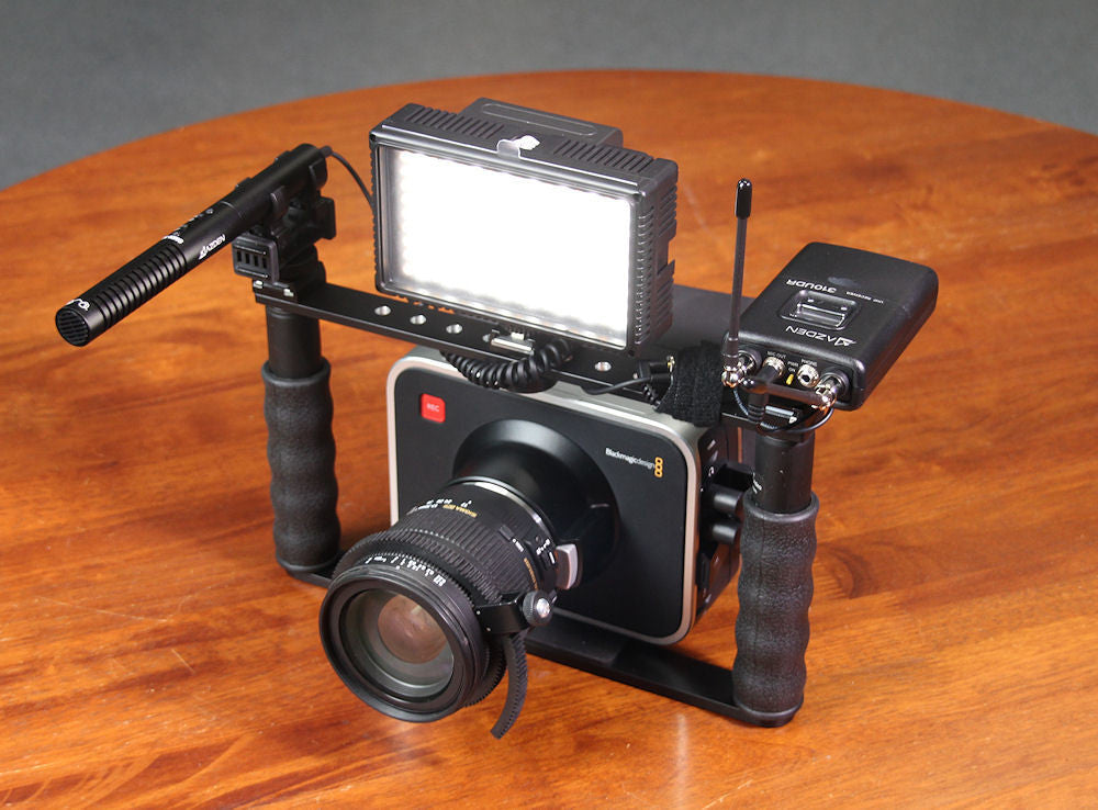 ALZO BMPCC 4K &amp; 6K Cinema Camera Transformer Rig Full Gear Kit, Cage Bracket with Shoe Mounts and Hand Grips - Factory Refurbished