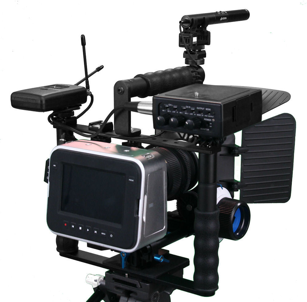 ALZO BMPCC 4K &amp; 6K Cinema Camera Transformer Rig Full Gear Kit, Cage Bracket with Shoe Mounts and Hand Grips - Factory Refurbished