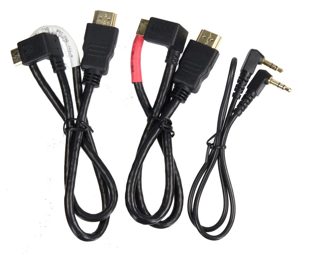 ALZO Universal Mini HDMI 2 and Audio Right Angle 3 Short Cord Cable Kit