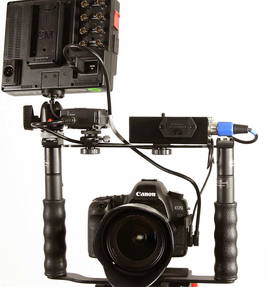 ALZO DSLR Audio and Video HDMI 2 Right Angle Short Cord Cables Kit White for Canon on rig