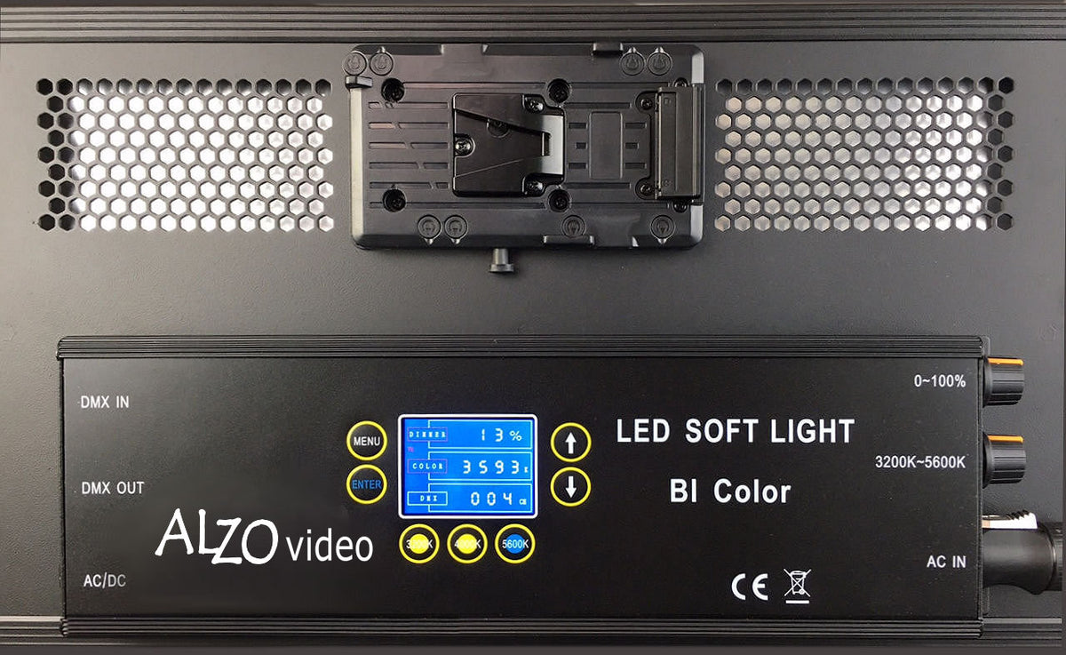 ALZO High Intensity 16X9 Studio Panel Bi-Color LED Light with DMX-512