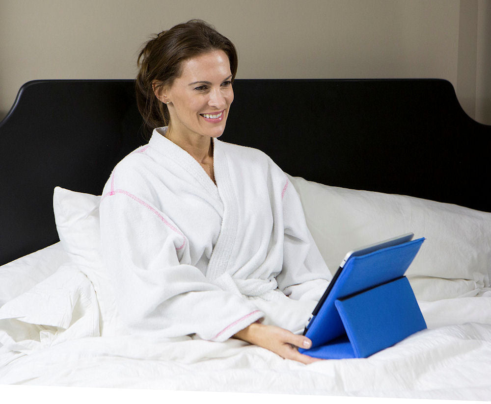 ALZO Multi-Angle Tablet Stand Lounger and Dock Cradle with Case for E-Readers and Phones in bed