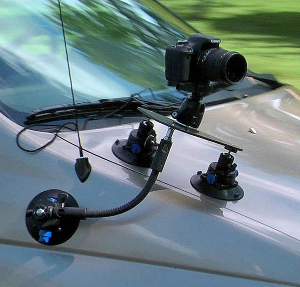 Support de caméra de voiture à trois points ALZO avec plaque triangulaire  et 3 ventouses - ALZO Digital