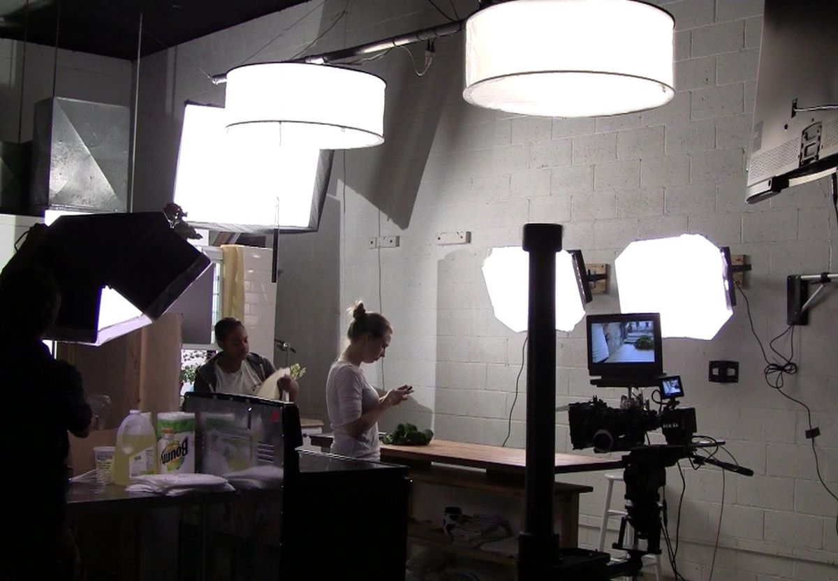 ALZO Drum Overhead Light used in TV studio demo kitchen