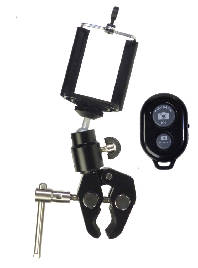 ALZO Smartphone Mount with Ball Head, Clamp and Bluetooth Shutter Release