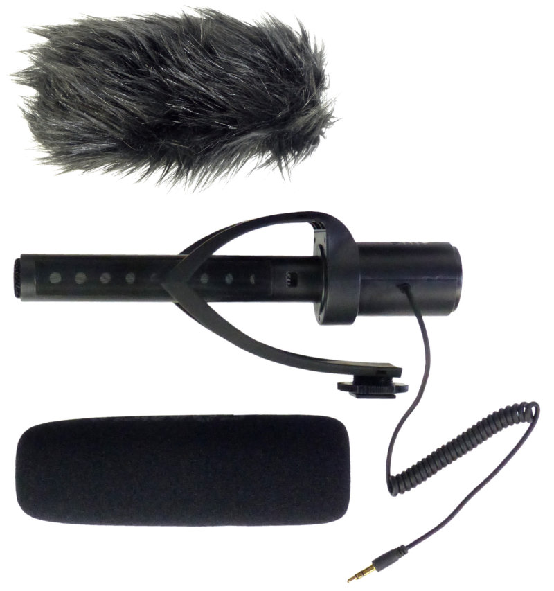 Comica CVN-V30 Shotgun Microphone with Foam and Fuzzy Windscreens