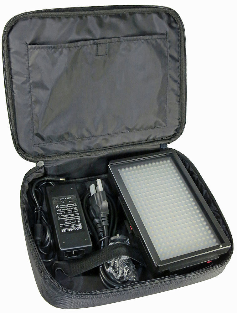 ALZO 795 Bi-Color Adjustable Extra Bright LED On-Camera Video Light Power Kit case