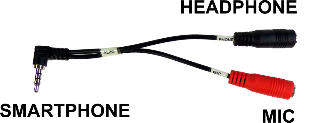 ALZO Smartphone Shotgun Microphone with Breakout Cord labeled
