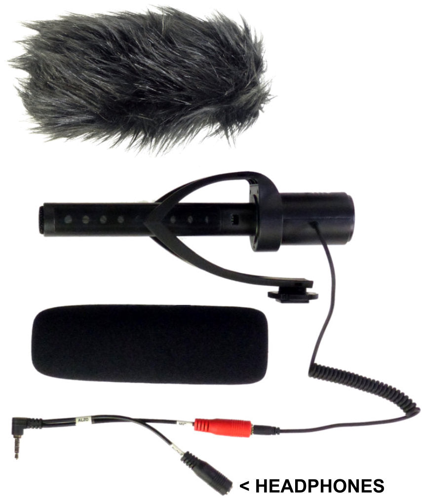 ALZO Smartphone Shotgun Microphone with Breakout Cord parts