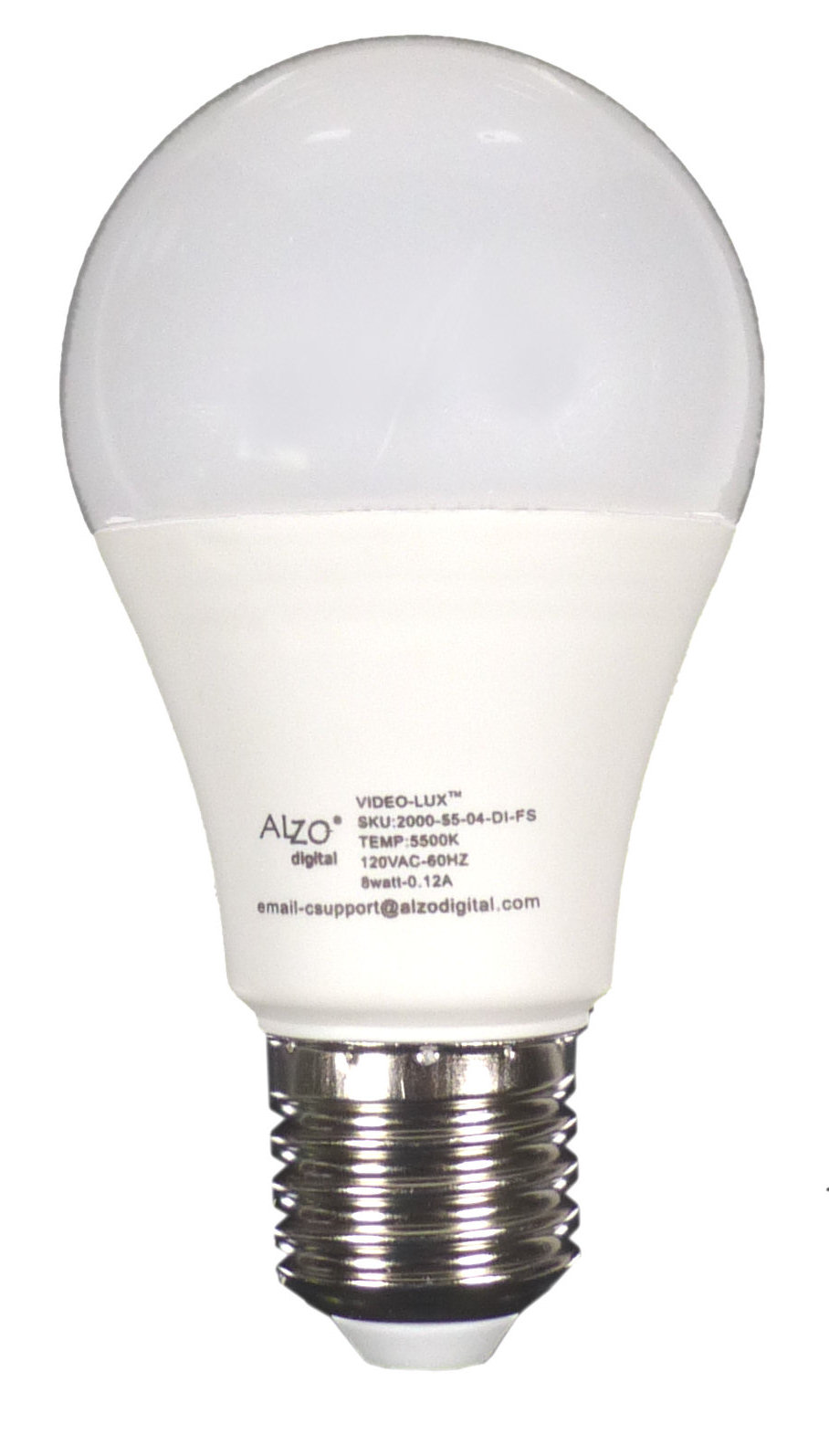 Alzo 8W 75w Joyous Light Dimmable LED Full Spectrum Light Bulb 5500K Bright White Daylight 450 Lumens 120V