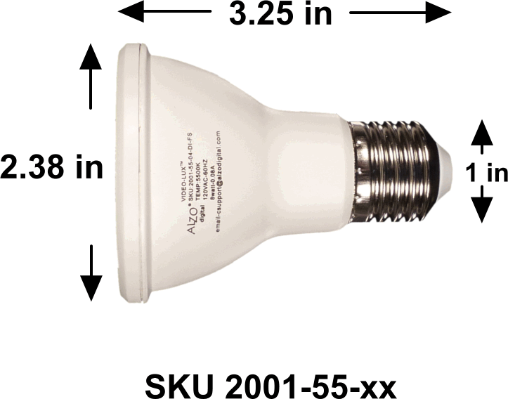 Alzo 8W 75w Joyous Light Dimmable LED Full Spectrum PAR20 Spot Light Bulb 5500K Bright White Daylight 500 Lumens 120V