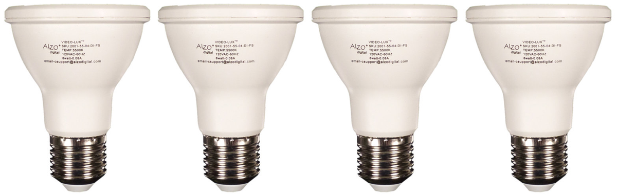 ALZO 8W Joyous Light® Dimmable LED Full Spectrum PAR20 Spot Light Bulb pack of 4 500 lumens 8 watts