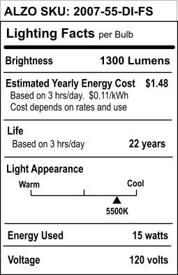 ALZO 15W (140W) Joyous Light® Dimmable Full Spectrum LED Light Bulb 5500K CRI&gt; 93, 120V (ALZO; 2007-55)