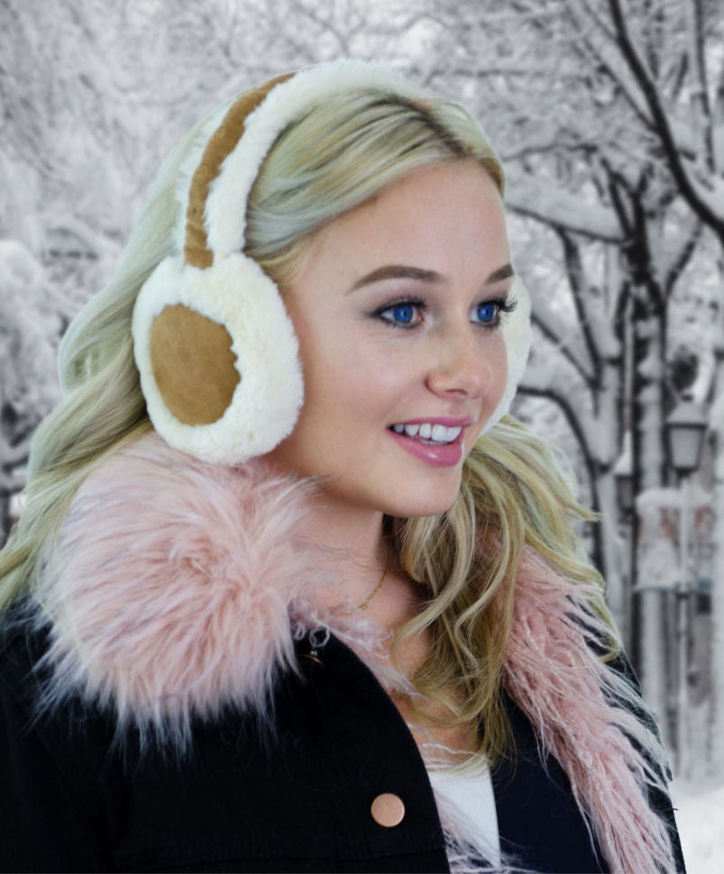 ALZO Bluetooth Earmuff Headphones Fashion Accessory - Color Cream Caramel