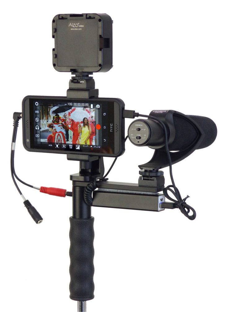 ALZO Smartphone Video Handgrip Pro Rig with Shoe Mounts and LED light