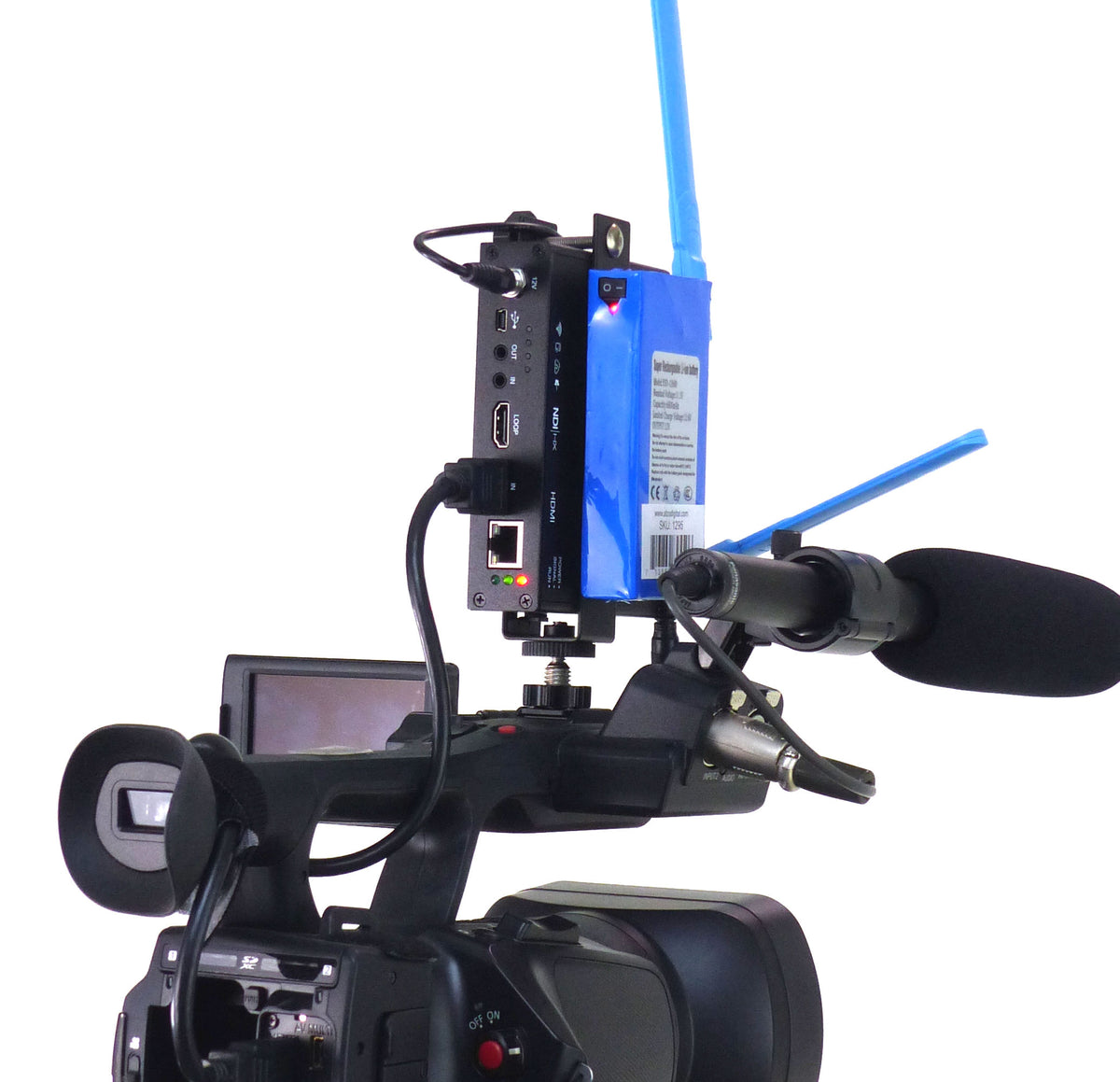 ALZO Newtek Connect Spark Mount with Li-ion Rechargeable Battery side view