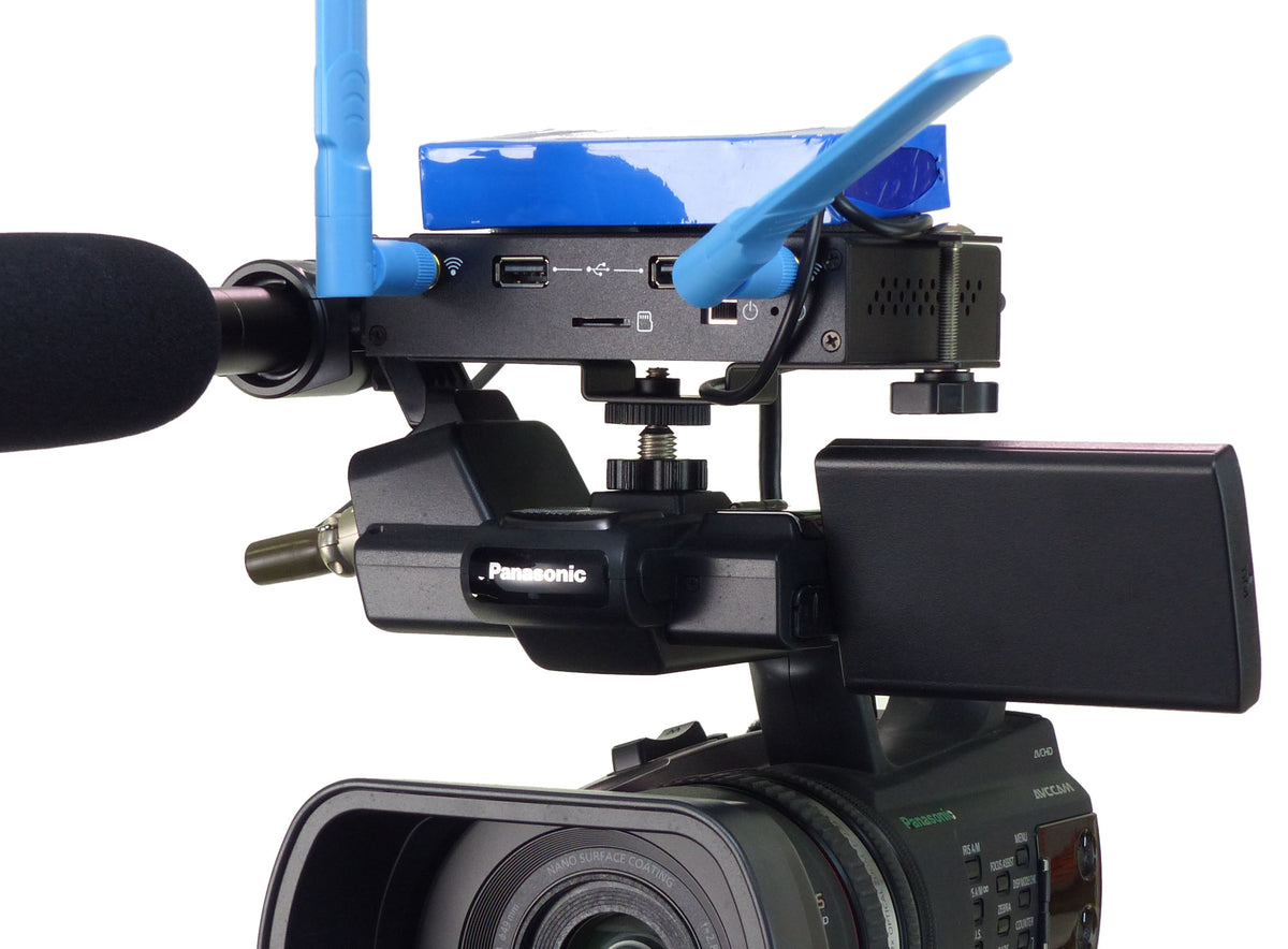 ALZO Newtek Connect Spark Mount with Li-ion Rechargeable Battery on camcorder