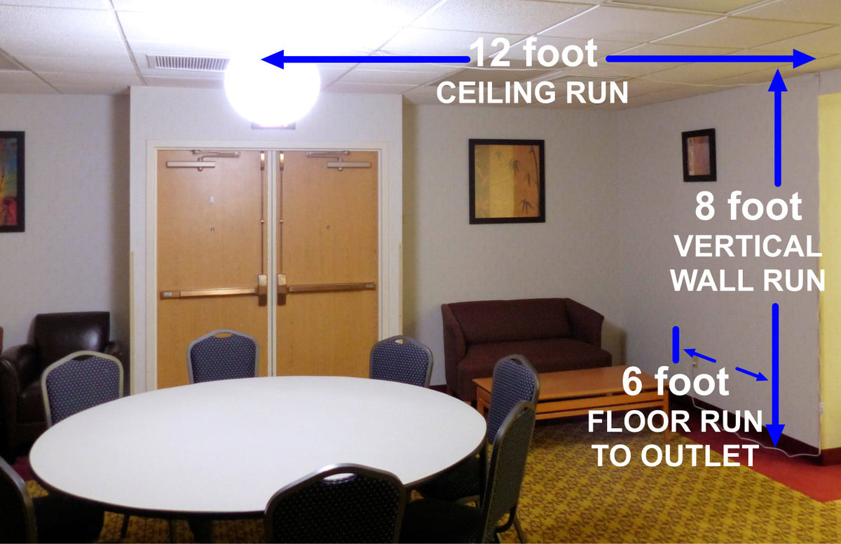 ALZO Suspended Drop Ceiling Overhead Lantern Light 24foot switched cord with socket - set of 2