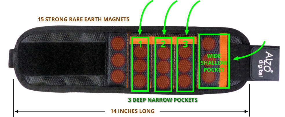 ALZO Magnetic Wristband porte-ceinture porte-outils - avec note