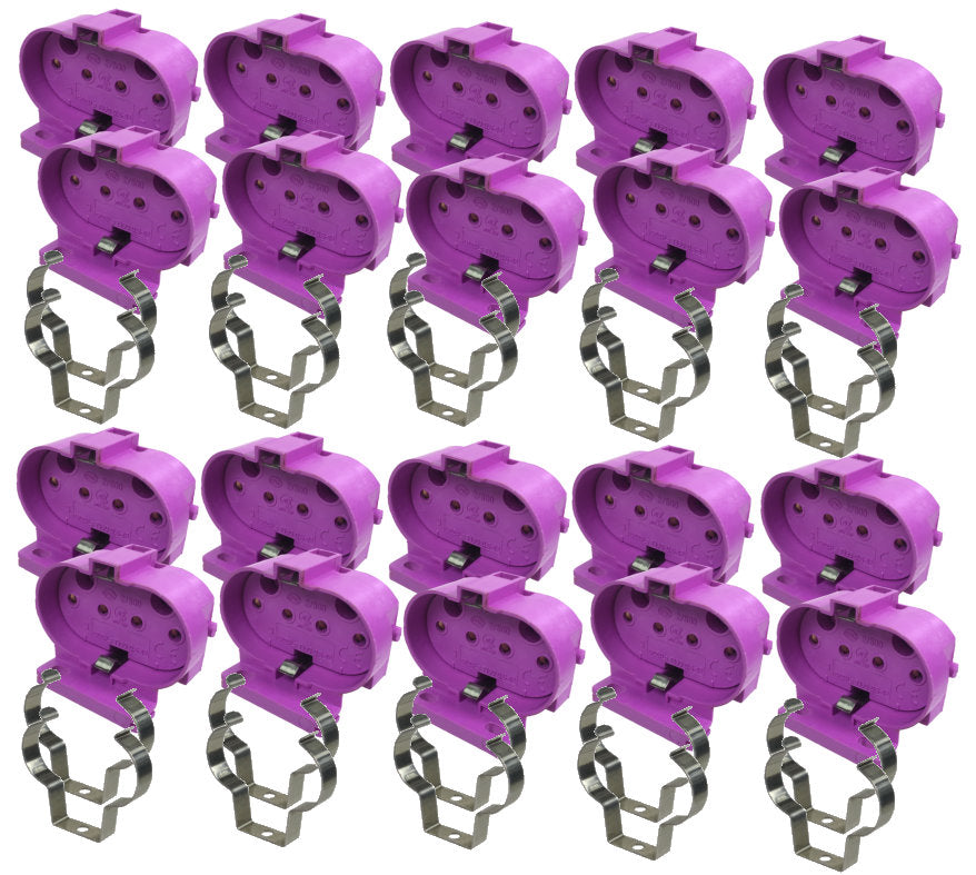 2G11 UV lamp holder kit X 20 - Extended life UV light bulb socket + clip for Germicidal &amp; Sanitizing light bulbs lamps