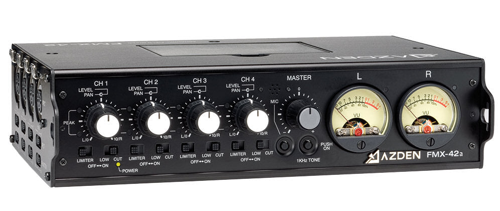 AZDEN FMX-42a 4 Channel Mixer with 10-Pin Camera Return - ALZO Digital