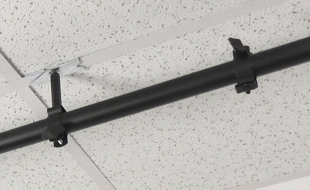 ALZO Suspended Drop Ceiling DJ, band, stage light mounting bar with 15 ft power cord - White