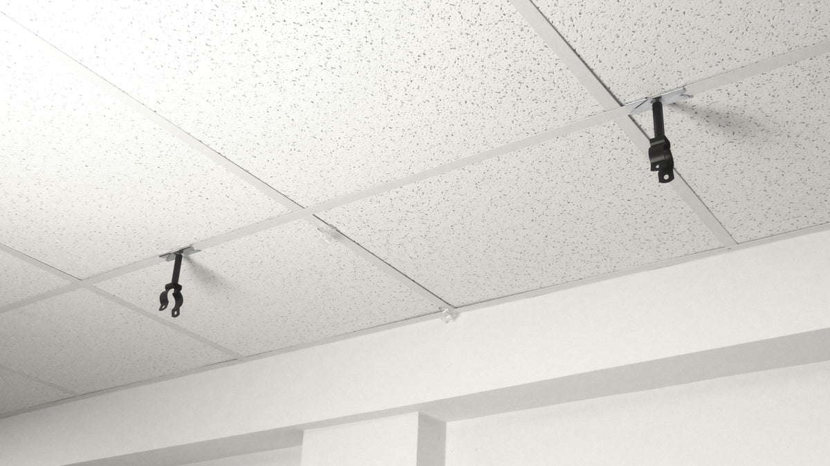 ALZO Suspended Drop Ceiling DJ, band, stage light mounting bar with 15 ft power cord - Black