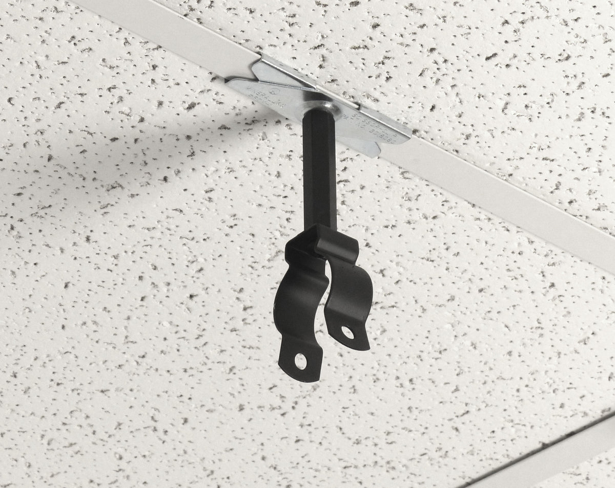 ALZO Suspended Drop Ceiling DJ, band, stage light mounting bar with 15 ft power cord - Black